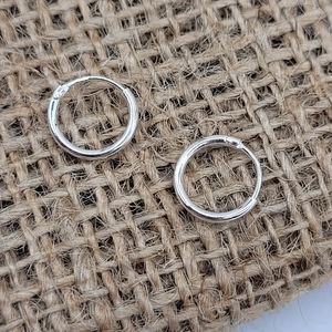 Tiny Silver Hoop Earrings10mm Endless Hoop
